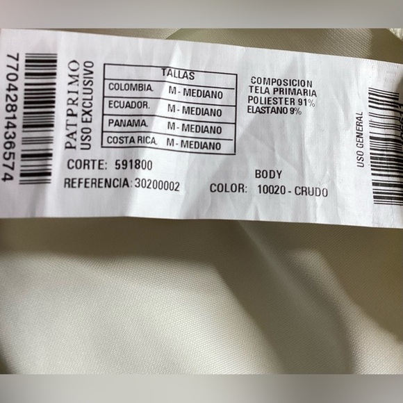 PATPRIMO NWT Off-White BodySuit size Medium - Picture 6 of 7